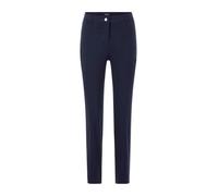 Stoffhose GOLDNER "Bengalinhose mit Längsnähten", Damen, Gr. 40, N-Gr, blau (marine), Obermaterial: 67% Baumwolle CO. 28% Polyamid PA. 5% Elasthan EL., schmal, Hosen Stoffhose, Sattel im Vorderteil (5