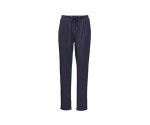 Stoffhose GOLDNER "Bequeme Slinky-Hose mit Schlupfbund", Damen, Gr. 46, N-Gr, blau (marine), Obermaterial: 96% Viskose CV. 4% Elasthan EL., Hosen Stoffhose, Bundfalte, Kordelzug (71541005-46) marine