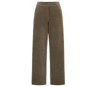 Stoffhose GOLDNER "Cordhose VERA mit weitem Bein", Damen, Gr. 4, Normalgrößen, braun (khaki), Modern, lässig geschnitten, Hosen Stoffhose, seitliche Eingriffstaschen (94094332-40) khaki