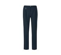 Stoffhose GOLDNER "Elegante Stretchhose mit Bügelfalten", Damen, Gr. 44, N-Gr, blau (marine), Obermaterial: 53% Polyester PES. 43% Schurwolle WV. 4% Elasthan EL., normal, Hosen Stoffhose, Bund mit dek