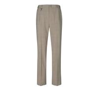 Stoffhose GOLDNER "Elegante Stretchhose mit Bügelfalten", Damen, Gr. 48, N-Gr, beige (taupe, melange), Obermaterial: 53% Polyester PES. 43% Schurwolle WV. 4% Elasthan EL., normal, Hosen Stoffhose, Bun