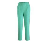 Stoffhose GOLDNER "Karottenhose SARA, Viskose", Damen, Gr. 42, N-Gr, grün (smaragd, weiß, gemustert), Obermaterial: 100% Viskose CV., gerade, Hosen Stoffhose, Dehnbund an der Rückseite (30818762-42) s
