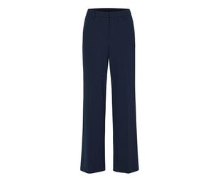 Stoffhose GOLDNER "Klassische Hose mit Bügelfalten", Damen, Gr. 42, N-Gr, blau (marine), Obermaterial: 95% Polyester PES. 5% Elasthan EL., Hosen Stoffhose (51962035-42) marine
