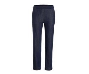 Stoffhose GOLDNER "Komfortable Denim-Hose VERA mit Stretch", Damen, Gr. 48, N-Gr, blau (marine), Obermaterial: 70% Baumwolle CO. 29% Polyester PES. 1% Elasthan EL., weit, Hosen Stoffhose, Reißverschlu