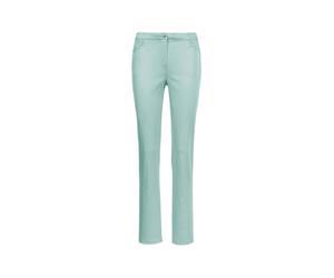 Stoffhose GOLDNER "Kurzgröße Baumwollhose mit Dehnbund", Damen, Gr. 22, K-Gr, grün (mintgrün), Obermaterial: 98% Baumwolle CO. 2% Elasthan EL., normal, Hosen Stoffhose, Ohne (43338640-22) mintgrün