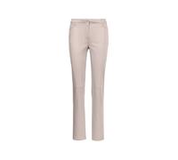 Stoffhose GOLDNER "Kurzgröße Baumwollhose mit Dehnbund", Damen, Gr. 24, K-Gr, beige (kitt), Obermaterial: 98% Baumwolle CO. 2% Elasthan EL., normal, Hosen Stoffhose, Ohne (22094005-24) kitt