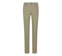 Stoffhose GOLDNER "Kurzgröße Baumwollhose mit Ziernähten", Damen, Gr. 22, K-Gr, grün (khaki), Obermaterial: 98% Baumwolle CO. 2% Elasthan EL., gerade, Hosen Stoffhose, Ziernaht (46474601-22) khaki