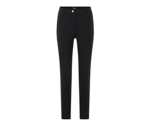 Stoffhose GOLDNER "Kurzgröße Bengalinhose mit Längsnähten", Damen, Gr. 20, K-Gr, schwarz, Obermaterial: 67% Baumwolle CO. 28% Polyamid PA. 5% Elasthan EL., schmal, Hosen Stoffhose, Sattel im Vordertei