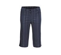 Stoffhose GOLDNER "Kurzgröße Bermuda in strukturierter elastischer Ware", Damen, Gr. 21, K-Gr, blau (dunkelmarine), Obermaterial: 45% Elastomultiester ELE. 44% Baumwolle CO. 7% Viskose CV. 4% Polyeste