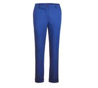 Stoffhose GOLDNER "Kurzgröße Elegante Hose LOUISA mit Glanz", Damen, Gr. 27, K-Gr, blau (royalblau), Obermaterial: 64% Baumwolle CO. 33% Polyester PES. 3% Elasthan EL., Hosen Stoffhose, stretchbequeme