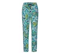 Stoffhose GOLDNER "Kurzgröße Florale Schlupfhose SARA grün", Damen, Gr. 22, K-Gr, grün (graugrün, gemustert), Obermaterial: 100% Viskose CV., Hosen Stoffhose (30555936-22) graugrün, gemustert