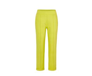 Stoffhose GOLDNER "Kurzgröße Hose mit 7/8-Länge", Damen, Gr. 20, K-Gr, grün (hellgrün), Obermaterial: 67% Viskose CV. 27% Polyamid PA. 6% Elasthan EL., gerade, Hosen Stoffhose, Saumaufschlag (52077700