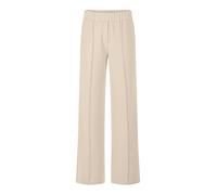 Stoffhose GOLDNER "Kurzgröße Jersey-Hose mit Biesen", Damen, Gr. 21, K-Gr, beige (stein), Obermaterial: 67% Viskose CV. 27% Polyester PES. 6% Elasthan EL., weit, Hosen Stoffhose, seitliche Eingriffsta