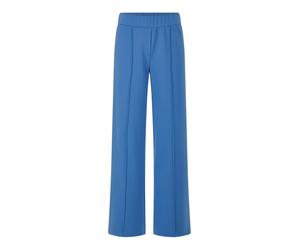Stoffhose GOLDNER "Kurzgröße Jersey-Hose mit Biesen", Damen, Gr. 23, K-Gr, blau, Obermaterial: 67% Viskose CV. 27% Polyester PES. 6% Elasthan EL., weit, Hosen Stoffhose, seitliche Eingriffstaschen (95