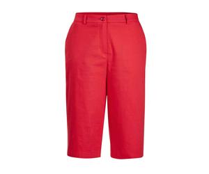 Stoffhose GOLDNER "Kurzgröße Komfortable Sommerhose CARLA", Damen, Gr. 21, K-Gr, rot, Obermaterial: 64% Baumwolle CO. 33% Polyester PES. 3% Elasthan EL., Hosen Stoffhose (77008811-21) rot