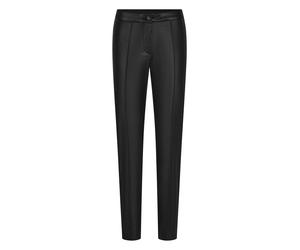 Stoffhose GOLDNER "Kurzgröße Slim Fit Leder-Hose Bella, hoher Bund", Damen, Gr. 22, K-Gr, schwarz, Obermaterial: 67% Baumwolle CO. 30% Polyester PES. 3% Elasthan EL., Hosen Stoffhose, Biesennaht (5565