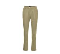 Stoffhose GOLDNER "Kurzgröße Sportive Hose Anna aus trageangenehmen Satin", Damen, Gr. 26, K-Gr, grün (schilf), Obermaterial: 64% Baumwolle CO. 33% Polyester PES. 3% Elasthan EL., normal, Hosen Stoffh