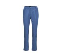 Stoffhose GOLDNER "Kurzgröße Sportive Hose Carla aus trageangenehmen Satin", Damen, Gr. 21, K-Gr, blau (schieferblau), Obermaterial: 64% Baumwolle CO. 33% Polyester PES. 3% Elasthan EL., normal, Hosen