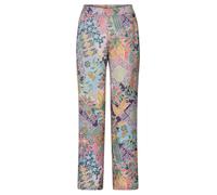 Stoffhose GOLDNER "Kurzgröße Weite Hose VERA aus Viskose-Satin", Damen, Gr. 26, K-Gr, rosa (salbei, rosé, gemustert), Obermaterial: 100% Viskose CV., Hosen Stoffhose (21165504-26) salbei, rosé, gemust