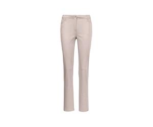 Stoffhose GOLDNER "Leichte Baumwoll-Hose CARLA", Damen, Gr. 52, N-Gr, beige (kitt), Obermaterial: 98% Baumwolle CO. 2% Elasthan EL., Hosen Stoffhose (93480737-52) kitt