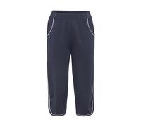 Stoffhose GOLDNER "Stilvolle Sommerhose mit Schlupfbund", Damen, Gr. 38, N-Gr, blau (marine, weiß), Obermaterial: 60% Baumwolle CO. 35% Polyester PES. 5% Elasthan EL., normal, Hosen Stoffhose, abgerun
