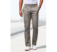 Stoffhose H.I.S "aus leicht elastischer Baumwollmix-Qualität", Herren, Gr. 33, Länge 30, beige, Web, Obermaterial: 53% Baumwolle, 30% Polyester, 15% Viskose, 2% Elasthan, unifarben, regular fit lang, 