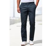 Stoffhose H.I.S "aus leicht elastischer Baumwollmix-Qualität", Damen, Gr. 34, Länge 34, navy, Web, Obermaterial: 53% Baumwolle, 30% Polyester, 15% Viskose, 2% Elasthan, unifarben, regular fit lang, Ho