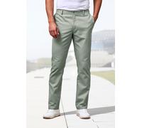 Stoffhose H.I.S "aus leicht elastischer Struktur-Qualität", Herren, Gr. 34, Länge 34, grün (salbei), Web, Obermaterial: 53% Baumwolle, 30% Polyester, 15% Viskose, 2% Elasthan, unifarben, regular fit l