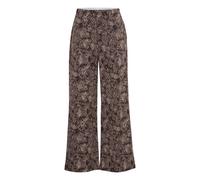 Stoffhose ICHI "Casual Hose IHKATE", Damen, Gr. M, N-Gr, braun (schwarz fungi snake aop), Obermaterial: 74% Polyester PES. 22% Viskose CV. 4% Elasthan EL., Hosen Stoffhose (71585203-M) schwarz fungi s