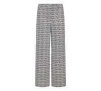 Stoffhose ICHI "Casual Hose IHKATE", Damen, Gr. XL, N-Gr, schwarz (total eclipse ikat tile aop), Obermaterial: 74% Polyester Pol. recyc.. 22% Viskose CV. 4% Elasthan EL., Hosen Stoffhose (11783347-XL)