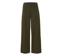 ICHI IHKATE Jacquard Damen Hose Stoffhose Culotte-Hose mit Reißverschluss Ziernähten Fischgratmuster Paspeltaschen Regular fit, Größe:S, Farbe:Black/Lizard Herringbone (203618)