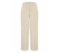 ICHI Wide Leg Stoffhose mit fixierten Bügelfalten Modell 'KATE' in Beige, Größe XXL