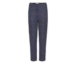 Stoffhose ICHI "Damen Casual IHKATE", Damen, Gr. M, N-Gr, blau (patriot blau check), Obermaterial: 91% Polyester PES. 8% Baumwolle CO. 1% Elasthan EL., Hosen Stoffhose (42653511-M) patriot blau check