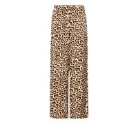 Stoffhose ICHI "Overall IHNIMA", Damen, Gr. 42, N-Gr, braun (braun leopard aop), Obermaterial: 100% Polyester PES., Hosen Stoffhose (90257525-42) braun leopard aop