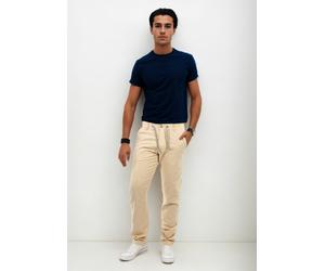 Stoffhose INDICODE "Inboris", Herren, Gr. Größe XL - Gr. XL, Normalgrößen, beige, 55% Leinen, 45% Baumwolle, Hosen Stoffhose, mit innen liegendem Kordelzug (91034148-XL) beige
