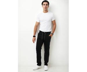 Stoffhose INDICODE "Inboris", Herren, Gr. Größe XXXL - Gr. 3XL, Normalgrößen, schwarz, 55% Leinen, 45% Baumwolle, Hosen Stoffhose, mit innen liegendem Kordelzug (45380247-XXXL) schwarz