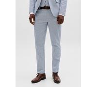 Stoffhose JACK & JONES "JPRMARTIN SUMMER TRS LINEN BLEND NO06 SN", Herren, Gr. 48, N-Gr, faded denim fit:slim fit, Web, Obermaterial: 70% Baumwolle, 30% Leinen, unifarben, slim fit lang, Hosen Stoffho