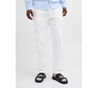 Stoffhose JACK & JONES "JPSTKANE HYBRID BONDI JOGGER SN", Damen, Gr. XL, N-Gr, weiß, Web, Obermaterial: 80% Baumwolle, 20% Leinen, unifarben, relaxed fit knöchellang, Hosen Stoffhose (75502667-XL) wei