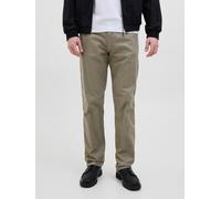Stoffhose JACK & JONES "JPSTKANE HYBRID BONDI JOGGER SN", Herren, Gr. S, N-Gr, grün (dusty olive), Web, Obermaterial: 80% Baumwolle, 20% Leinen, unifarben, relaxed fit knöchellang, Hosen Stoffhose (68