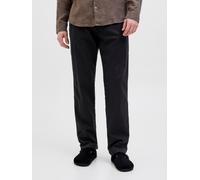 Stoffhose JACK & JONES "JPSTKANE HYBRID BONDI JOGGER SN", Herren, Gr. S, N-Gr, schwarz, Web, Obermaterial: 80% Baumwolle, 20% Leinen, unifarben, relaxed fit knöchellang, Hosen Stoffhose (62661756-S) s