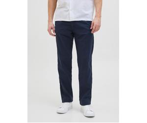 Stoffhose JACK & JONES "JPSTKANE HYBRID BONDI JOGGER SN", Herren, Gr. XS, N-Gr, schwarz navy, Web, Obermaterial: 80% Baumwolle, 20% Leinen, unifarben, relaxed fit knöchellang, Hosen Stoffhose, Baumwol