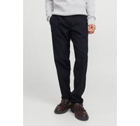 Stoffhose JACK & JONES "JPSTKANE - Lässige Hose mit Bündchen, pflegeleicht und relaxed", Herren, Gr. L, N-Gr, blau (schwarz navy), Web, Obermaterial: 69% Polyester, 29% Viskose, 2% Elasthan, unifarben
