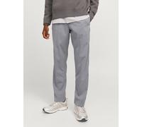 Stoffhose JACK & JONES "JPSTKANE - Lässige Hose mit Bündchen, pflegeleicht und relaxed", Herren, Gr. M, N-Gr, grau (grau melange), Web, Obermaterial: 68% Polyester, 28% Viskose, 4% Elasthan, meliert,