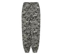 Stoffhose KAFFE "Casual Hose KAbella", Damen, Gr. 42, N-Gr, schwarz (schwarz chalk paisley), Obermaterial: 50% Viskose LENZING ECOVERO CV LenzEcov. 50% Viskose CV., Hosen Stoffhose (92475931-42) schwa
