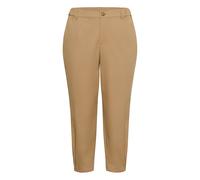 Stoffhose KAFFE CURVE "Casual Hose KCvicky", Damen, Gr. 44, N-Gr, beige (toasted coconut), Obermaterial: 97% Baumwolle CO. 3% Elasthan EL., Hosen Stoffhose (92520705-44) toasted coconut