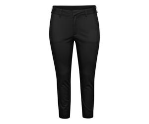 Stoffhose KAFFE CURVE "Damen Casual Hose KCleana", Damen, Gr. 50, N-Gr, schwarz (schwarz deep), Obermaterial: 38% Polyester PES. 30% Baumwolle CO. 30% Viskose CV. 2% Elasthan EL., Hosen Stoffhose (191