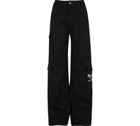 Stoffhose KARL KANI "Karl Kani Damen KK Denim K Cargo Pants", Damen, Gr. XXS, US-Größen, schwarz, 100% Baumwolle, loose fit, Hosen Stoffhose (83701554-XXS) schwarz