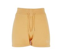 Stoffhose KARL KANI "Karl Kani Damen KW221-078-1 KK Small Signature Knit Shorts", Damen, Gr. M, US-Größen, apricot, 35% Baumwolle, 30% Polyacryl, 25% Polyester, 10% Polyamid, normal, Hosen Stoffhose (