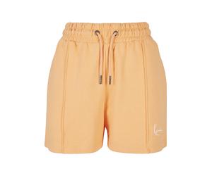 Stoffhose KARL KANI "Karl Kani Damen KW222-053-1 Small Signature Sweat Shorts", Damen, Gr. S, US-Größen, apricot, 80% Baumwolle, 20% Polyester, loose fit, Hosen Stoffhose (87664230-S) apricot