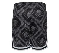 Stoffhose KARL KANI "Karl Kani Herren KK Woven Signature Paisley Mesh Shorts", Herren, Gr. XXS, US-Größen, schwarz, weiß, 100% Polyester (Recycelt), normal, Hosen Stoffhose (96696411-XXS) schwarz, wei
